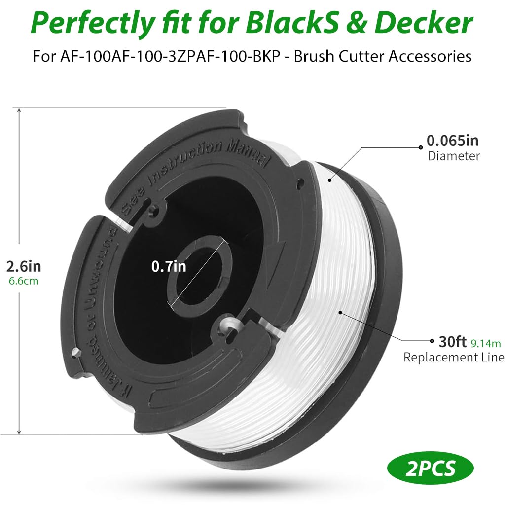 HASTHIP Grass Trimmer Wire and Spool for BLACK+DECKER Replacement 30ft Nylon Line Spool Universal Wire and Spool for AF-100AF-100-3ZPAF-100-BKP HASTHIP Grass Trimmer Wire and Spool for BLACK+DECKER Replacement 30ft Nylon Line Spool Universal Wire and Spool for AF-100AF-100-3ZPAF-100-BKP